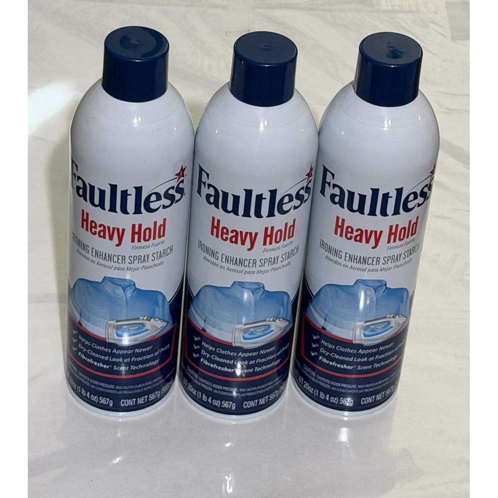 Faultless Heavy Hold Ironing Enhancer Spray Starch, 20 oz (3 pack)